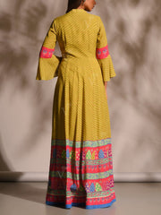 Mehndi Green Leheriya Anarkali Tunic