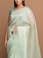 Green Organza Saree