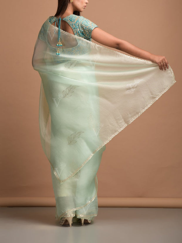 Green Organza Saree