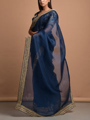 Blue Organza Saree