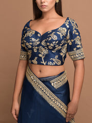 Blue Organza Saree