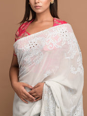 Grey Georgette Saree