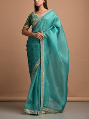 Green Organza Saree