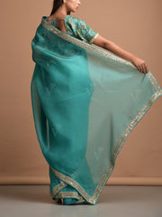 Green Organza Saree