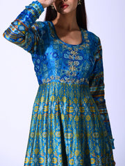 Blue Vasansi Silk Anarkali Gown