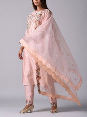 Peach Chanderi Silk Salwar Suit