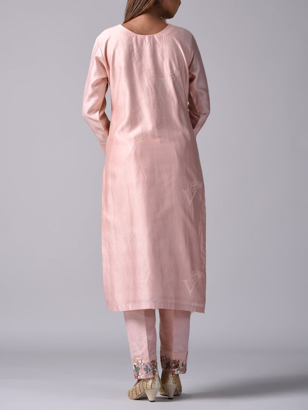 Peach Chanderi Silk Salwar Suit