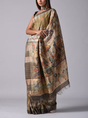 Green Tussar Silk Saree