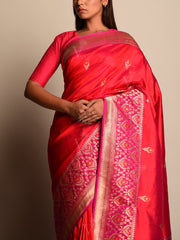 Pink Banarasi Silk Saree