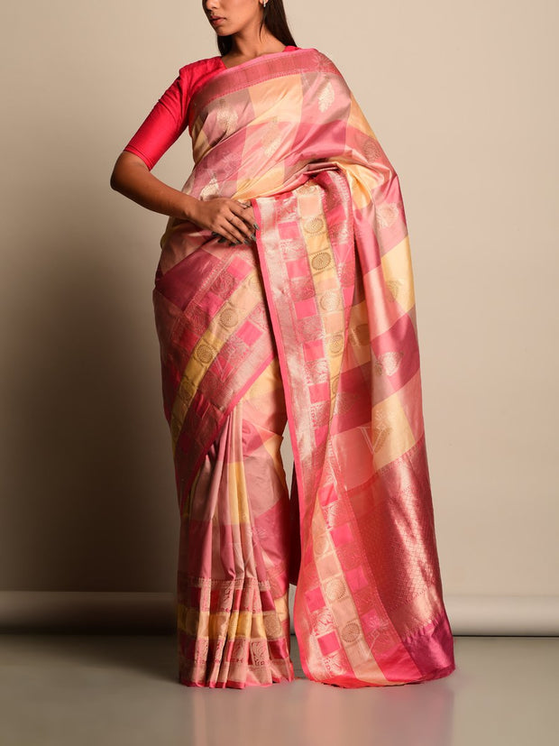 Pink Banarasi Silk Saree