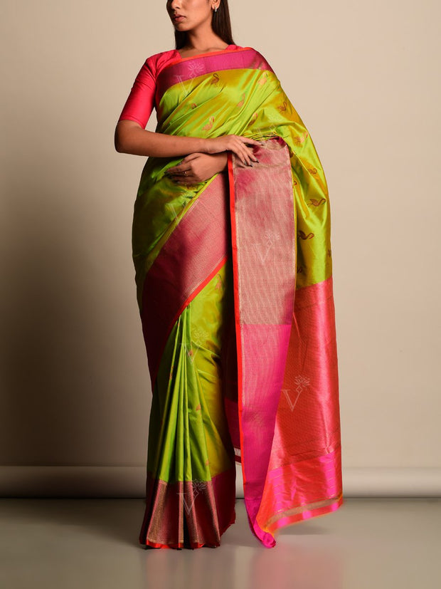 Green Banarasi Silk Saree