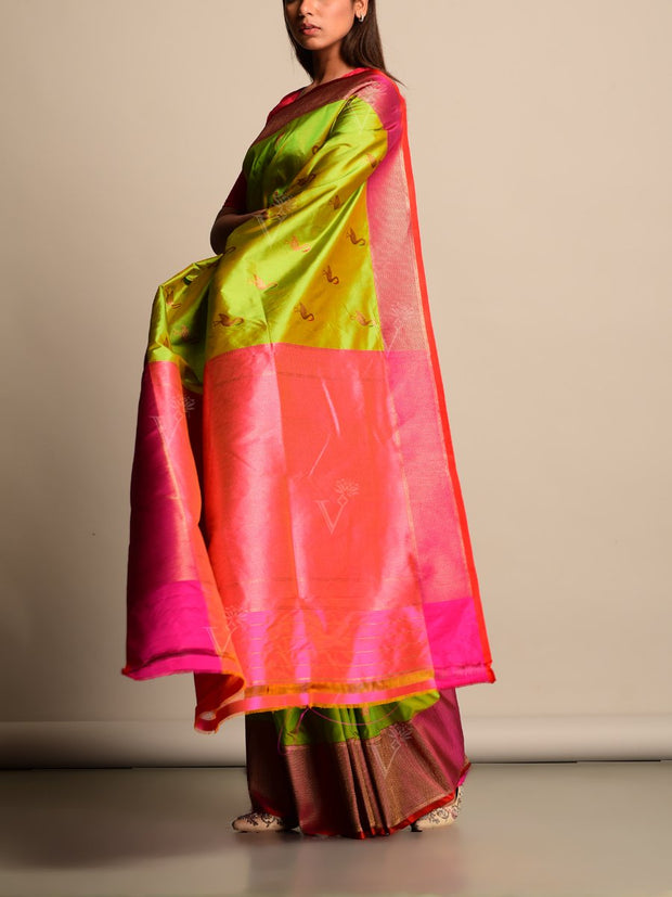 Green Banarasi Silk Saree