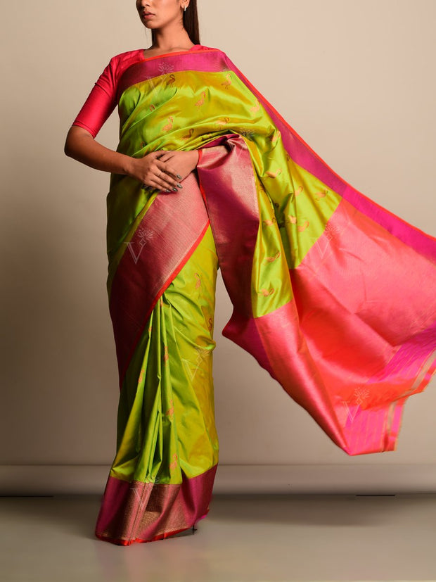 Green Banarasi Silk Saree