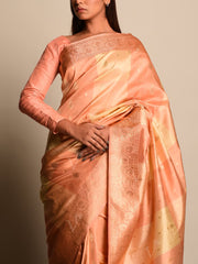 Peach Banarasi Silk Saree