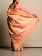 Peach Banarasi Silk Saree