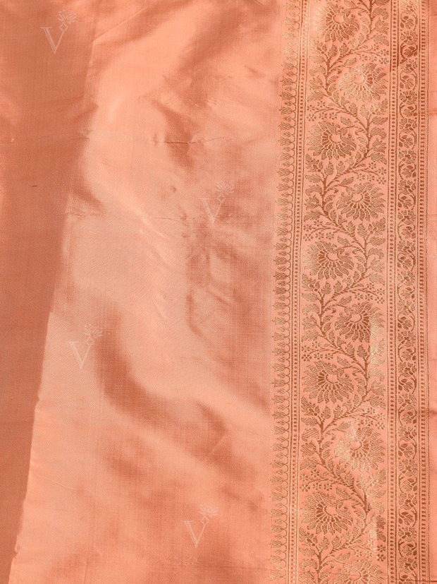 Peach Banarasi Silk Saree