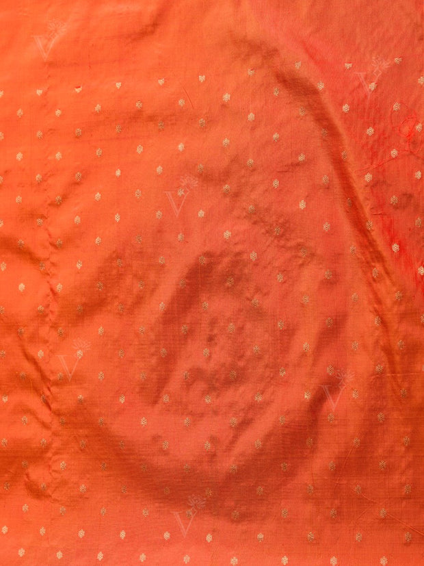 Orange Banarasi Silk Saree