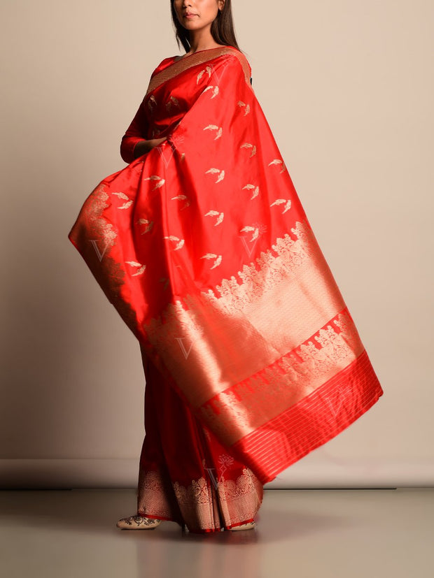 Red Banarasi Silk Saree