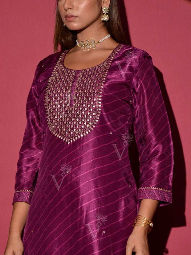 Wine Vasansi Silk Kurta