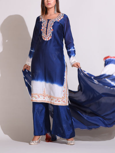 Blue Chanderi Suit Set