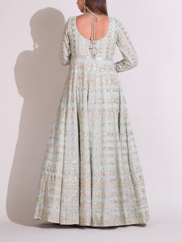 Light Green Georgette Anarkali Gown