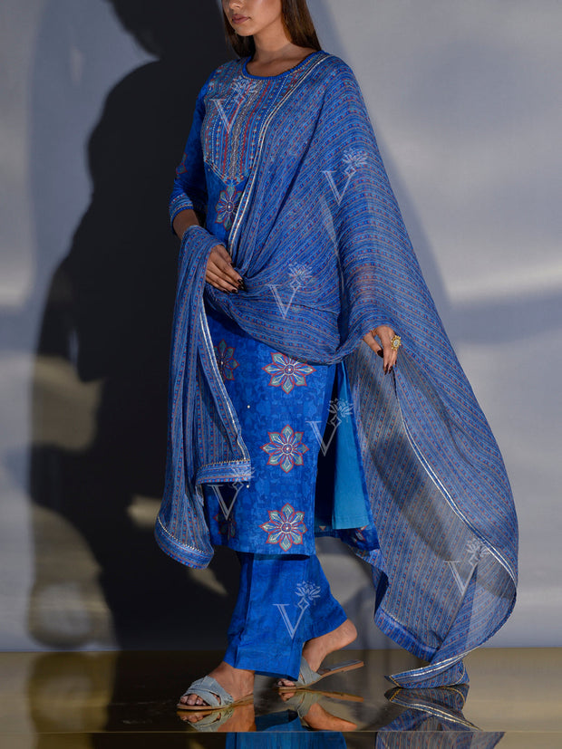 Blue Vasansi Silk Suit Set