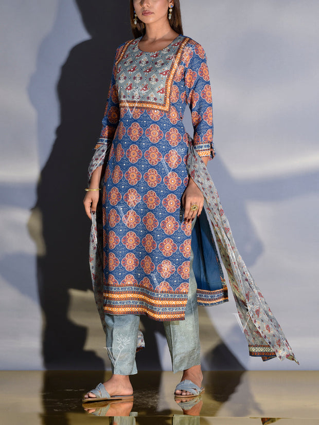 Blue Vasansi Silk Suit Set