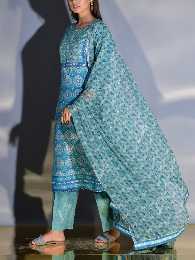 Light Blue Vasansi Silk Suit Set