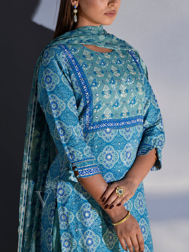 Light Blue Vasansi Silk Suit Set