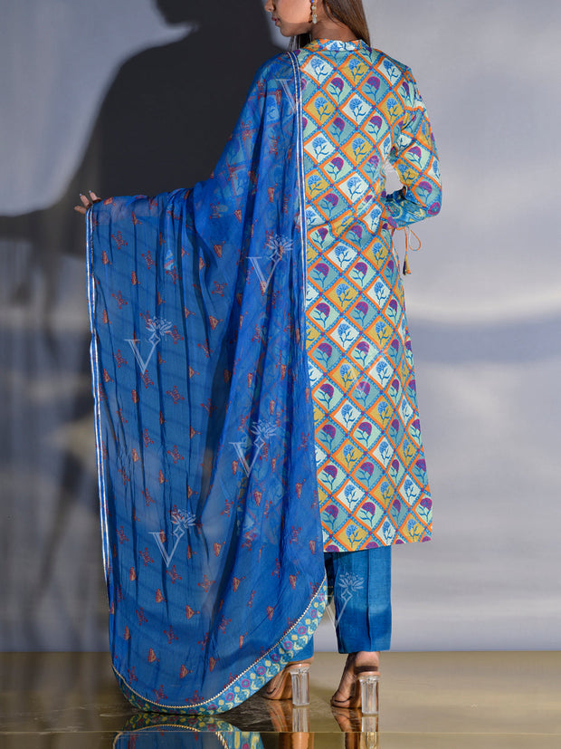 Blue Vasansi Silk Printed Suit Set