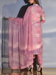 Crepe Pink Vasansi Silk Suit Set