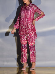 Raspberry Pink Vasansi Silk Printed Co-ord Set