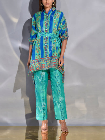 _label_New, DD28, MTO, U1, Suit Set , green, blue , printed , suit , kaftan set , kaftan