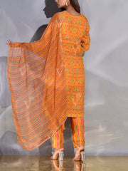 Chrome Yellow Vasansi Silk Printed Suit Set