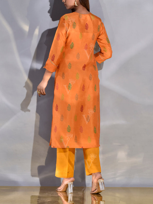 Orange Vasansi Silk Kurti