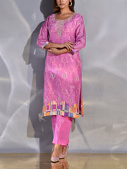 Lavender Vasansi Silk Printed Kurti