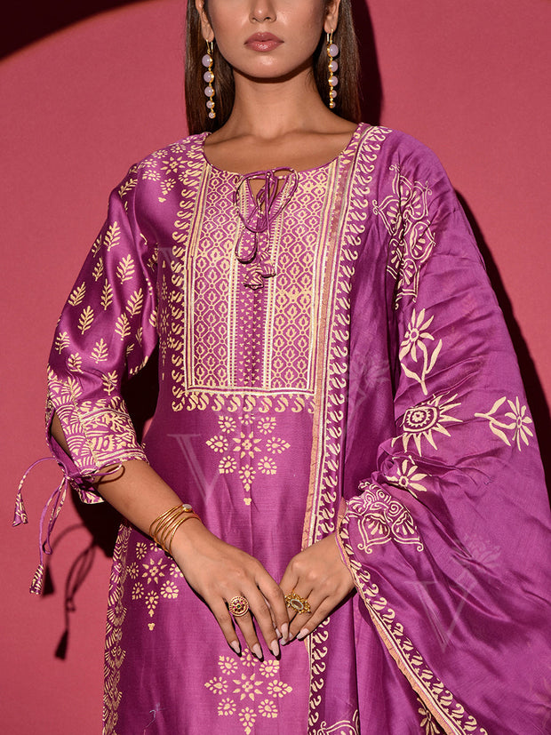 Purple Vasansi Silk Suit Set