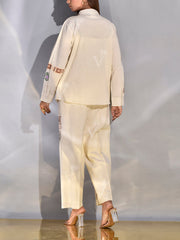 Off White Shirt and Pant Set