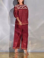 Maroon Top and Pant Set