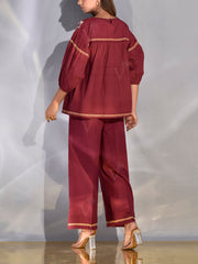 Maroon Top and Pant Set