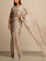 Grey Organza Saree