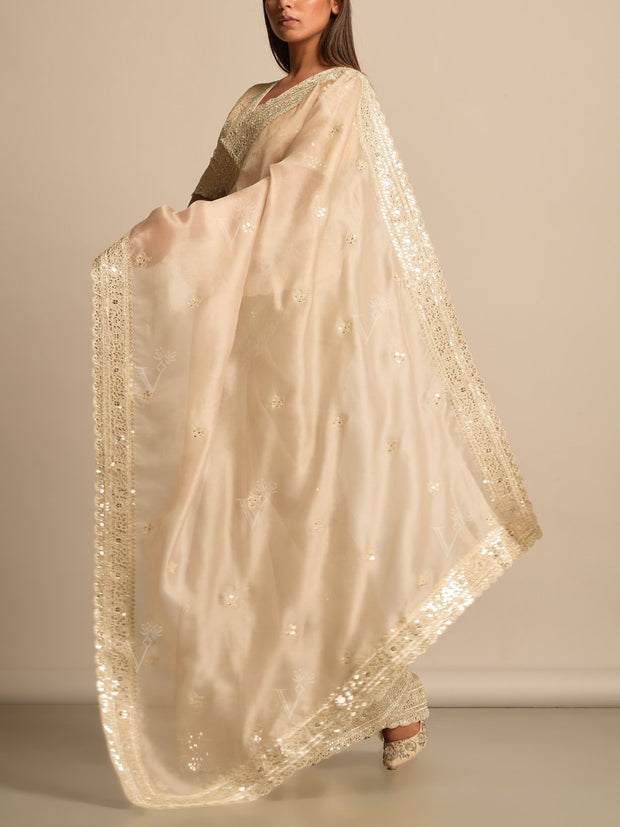 Off White Organza Saree