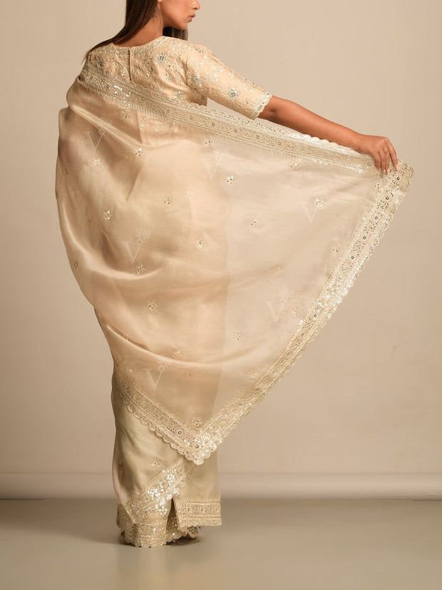 Off White Organza Saree