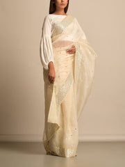 Off White Organza Saree