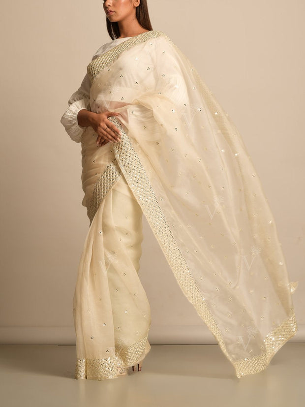 Off White Organza Saree