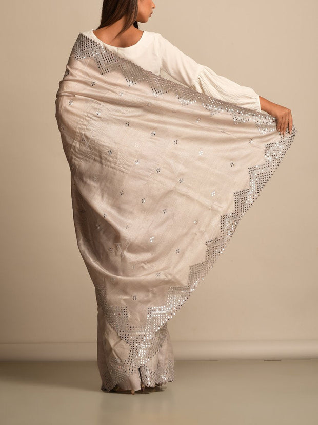 Grey Tussar Saree