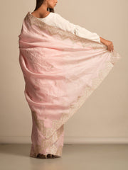 Pink Tussar Saree