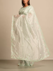 Sky Blue Organza  Saree