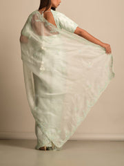 Sky Blue Organza  Saree