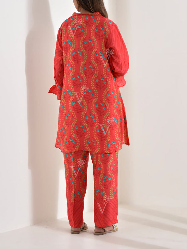 Red Vasansi Silk Co-ord Set